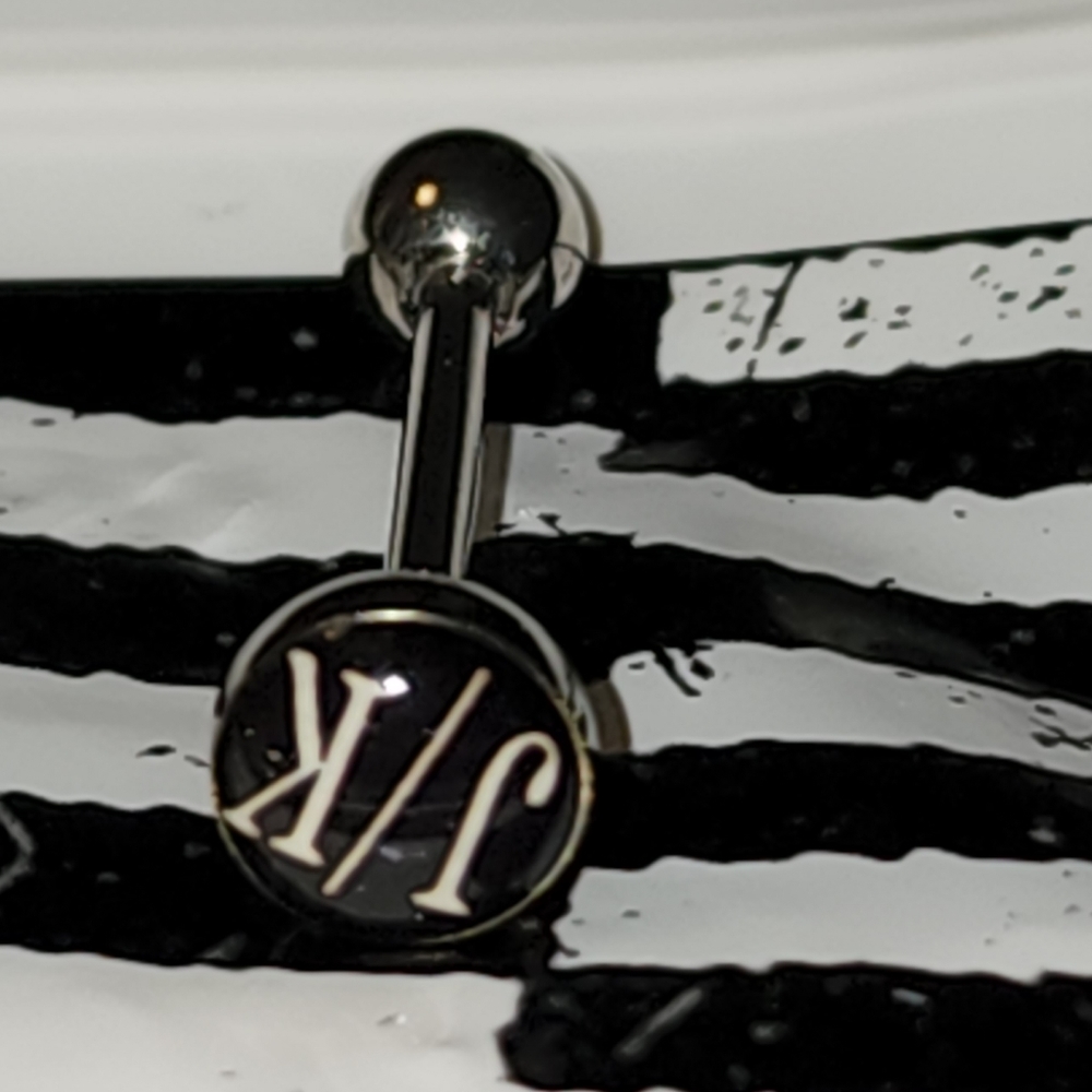 14g J/K just kidding jk tongue ring